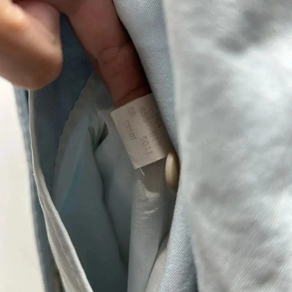 Burberry Trench Coat Jacket Button Down Nova Check Plaid Light Blue Size 8 R - Picture 11 of 16